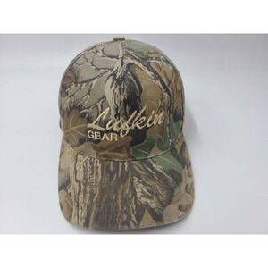 Vintage Lufkin Gear Camo Daystone Snapback Hat Cap Hunt Fish Dad Men Women Brown